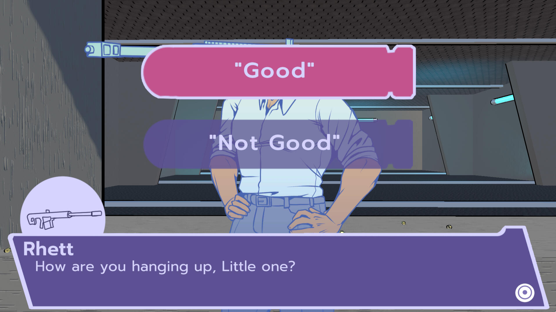 The other half of the game is a dating sim, so I made the choices of the players affect the difficulty of the drill. If a player were to answer incorrectly, the drill would be harder to complete due to the speed of the targets and appearance of target