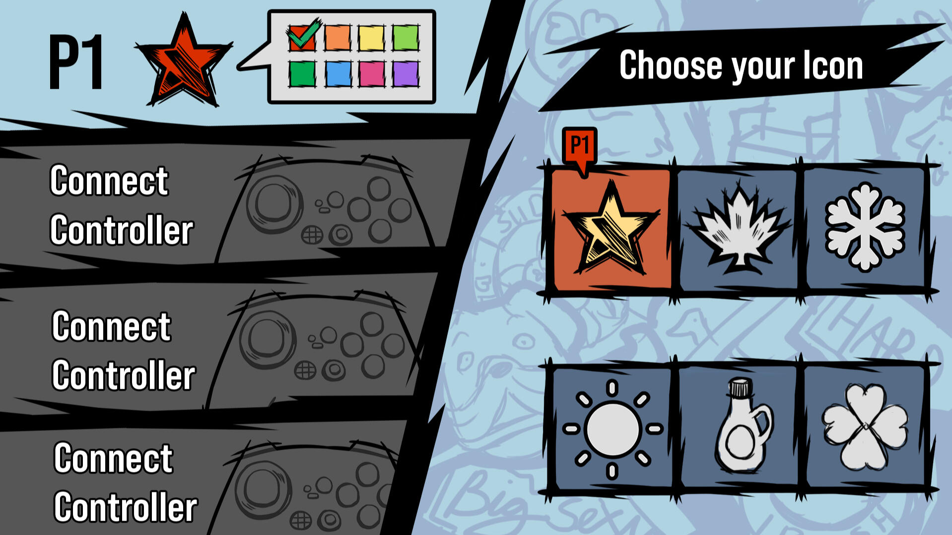 Screen when only one player has connected